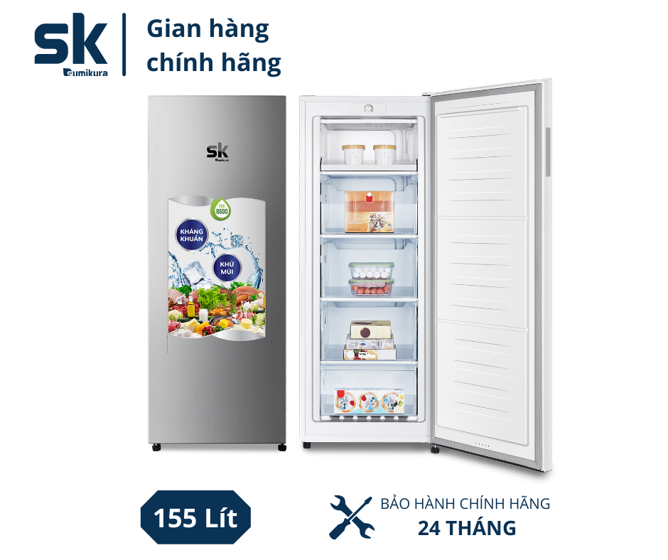Tủ đông đứng 155 lít sk sumikuraskfu-155