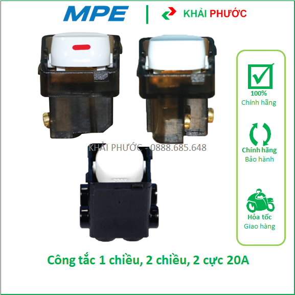 Công tắc đèn 1 chiều 2 chiều cầu thang 2 cực 20a a30/1 a30m a30md20 mpe dùng được hạt sino - khải phước electric