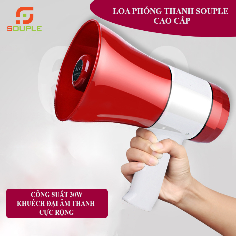 Loa phóng thanh toa, loa nén cầm tay mini megaphone công suất 30w kết nối bluetooth, usb, đọc thẻ nhớ. hàng chính hãng.