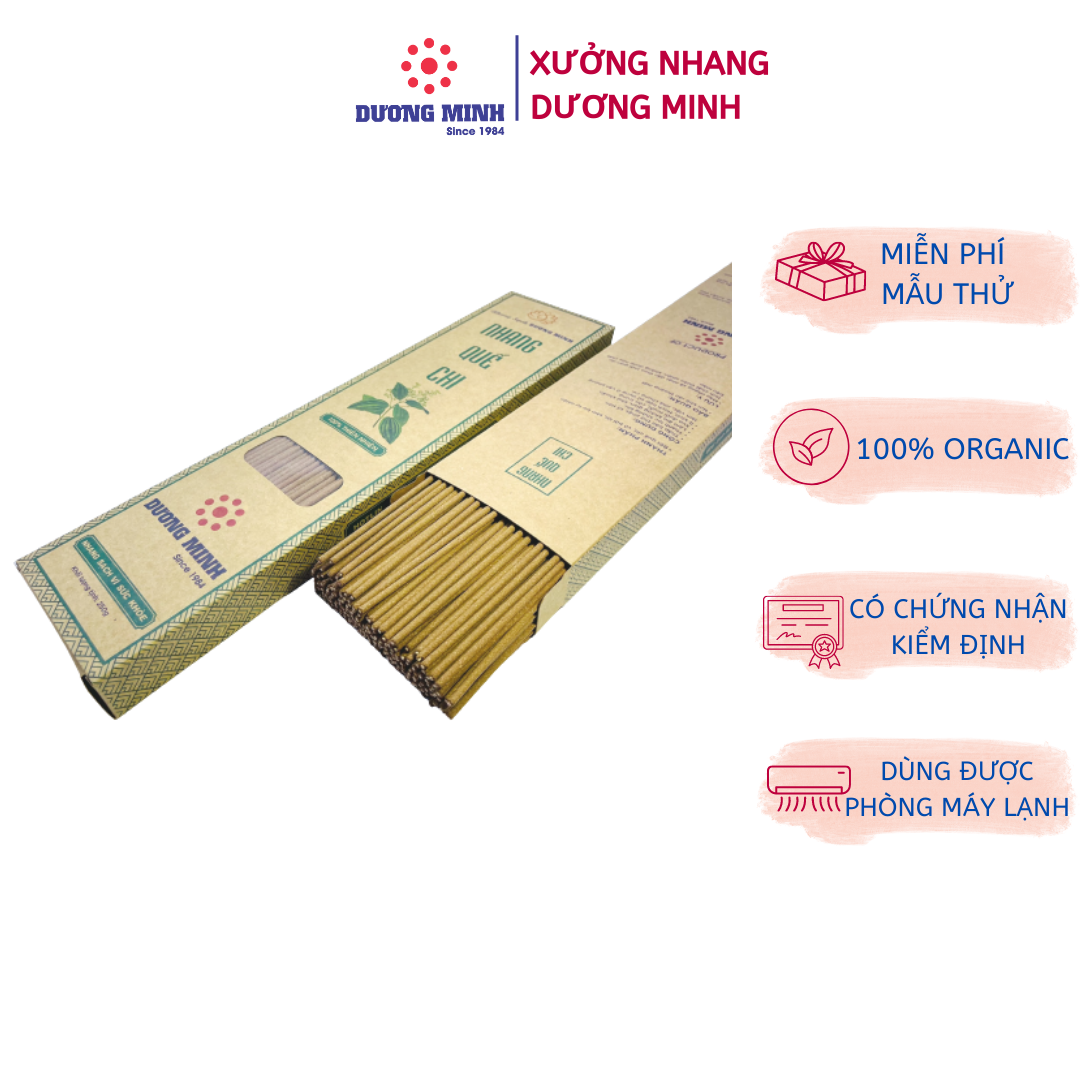Hộp 140cây nhang quế 40cm Dương Minh nhang sạch 100% thành phần tự nhiên hương thảo mộc - nhang thơm hương quế tự nhiên