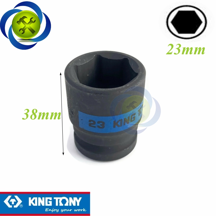 Tuýp đen ngắn kingtony 453523m 23mm 1/2 6 cạnh