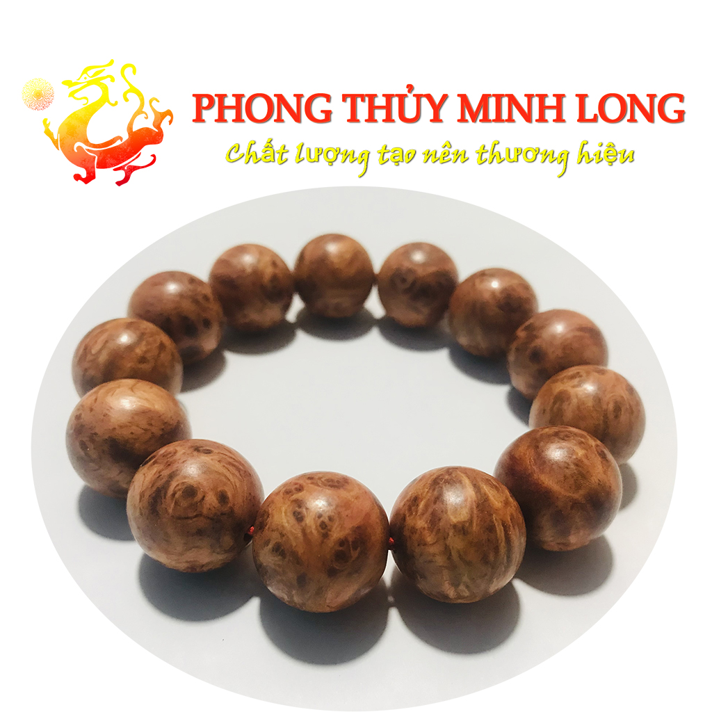 Vòng tay gỗ nu Huyết Long size 16 ly Hạt Tròn Cao Cấp