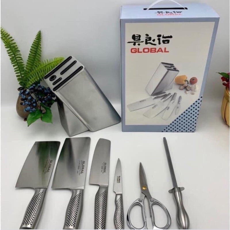 Bộ dao bếp hàng Nhật gồm 7 món sang trọng, bền đẹp