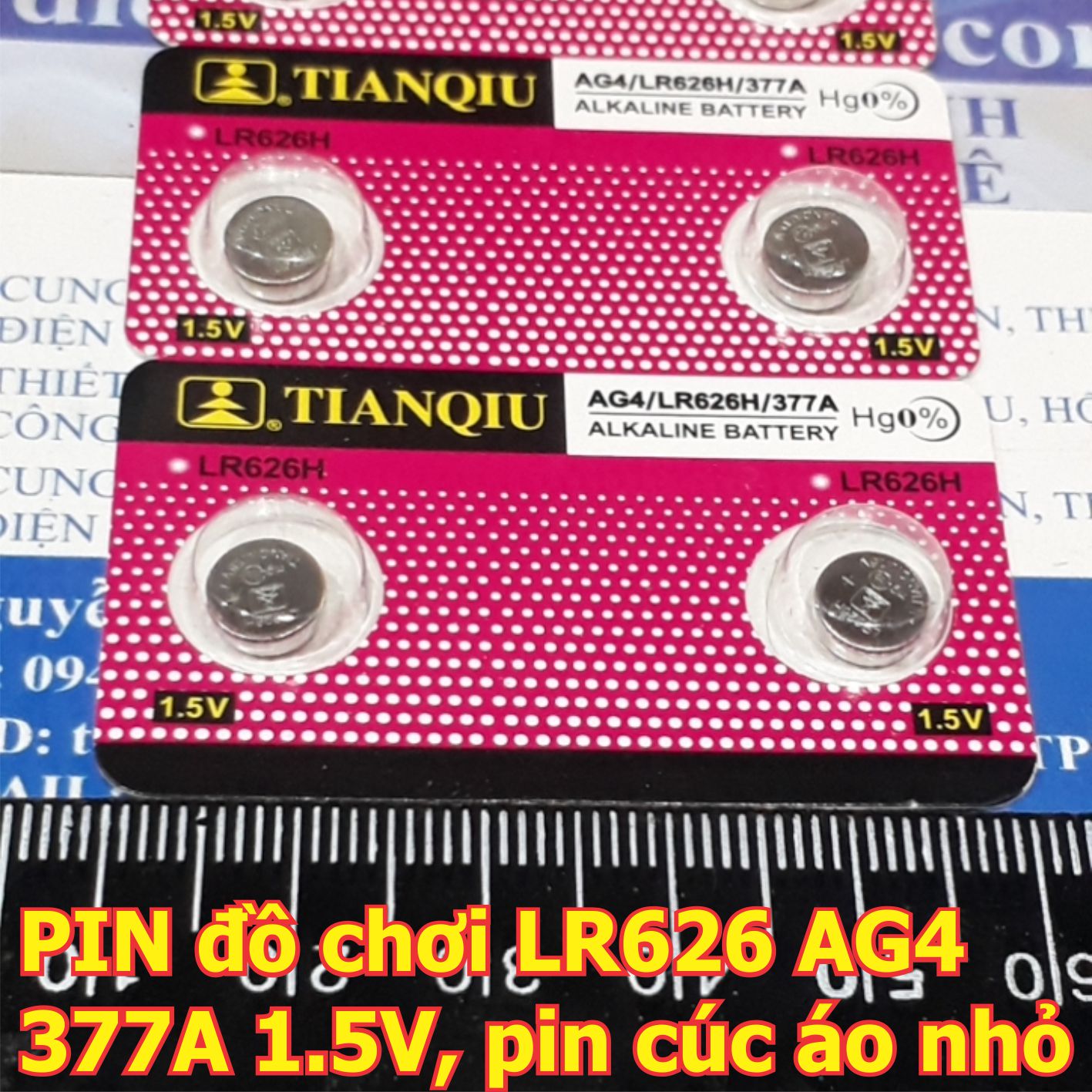 PIN đồ chơi LR626 AG4 377A 1.5V, pin cúc áo nhỏ, loại mỏng, vỉ hồng kde6327