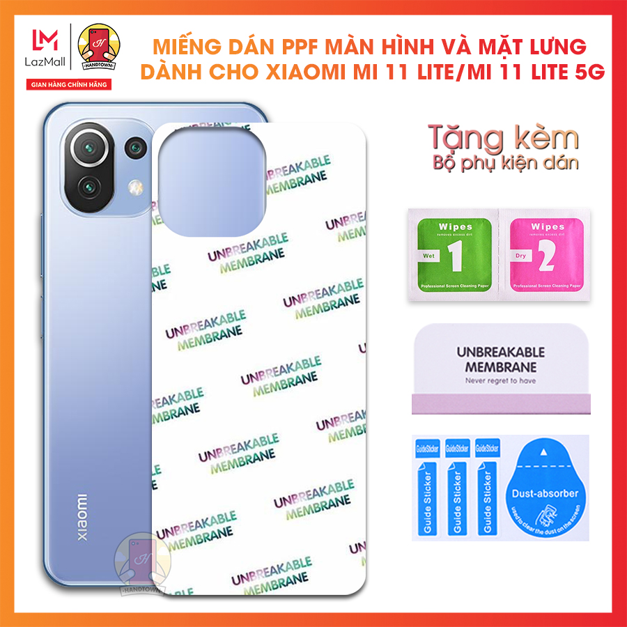 Miếng dán PPF mặt lưng và màn hình Handtown dành cho Xiaomi Mi 11 Lite Mi 11 Lite 5G Kính Cường Lực Dẻo bảo vệ mặt lưng và màn hình