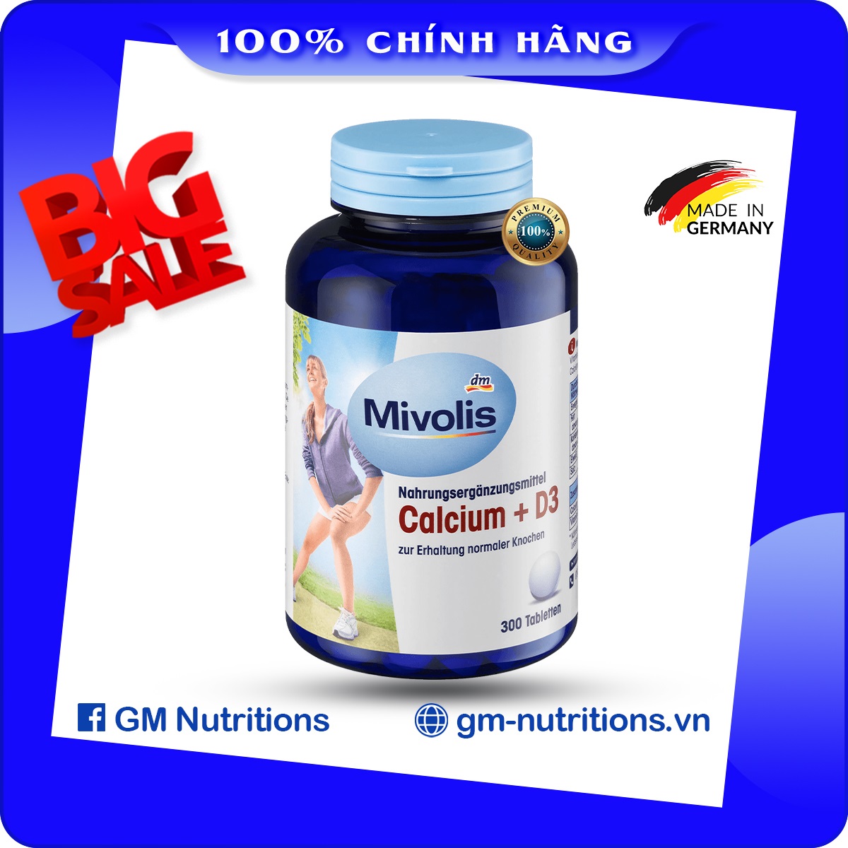 Viên uống bổ sung Canxi - Mivolis Calcium + D3