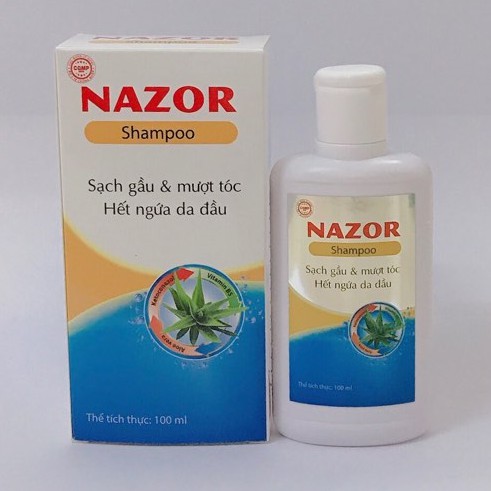NAZOR SHAMPOO 100ML. SẠCH G.ẦU, H.ẾT NG.ỨA DA ĐẦU, SẠCH B.Ã NH.ỜN TRÊN TÓC.