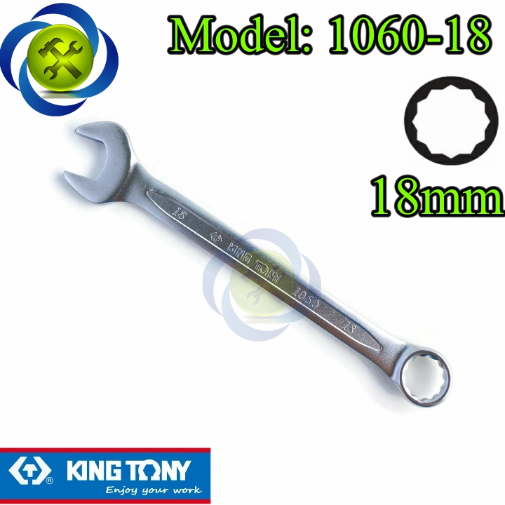 Cờ lê vòng miệng 18mm kingtony 1060-18 dài 225mm
