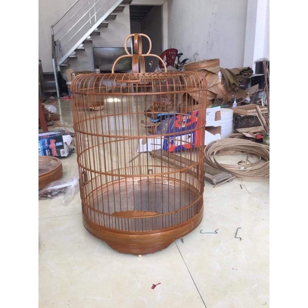 Khung lồng chim chích choè tự ráp Trúc già đường kính 40 cm, 42 cm, cao 50cm. Phụ kiện lồng chim Quang Tuân