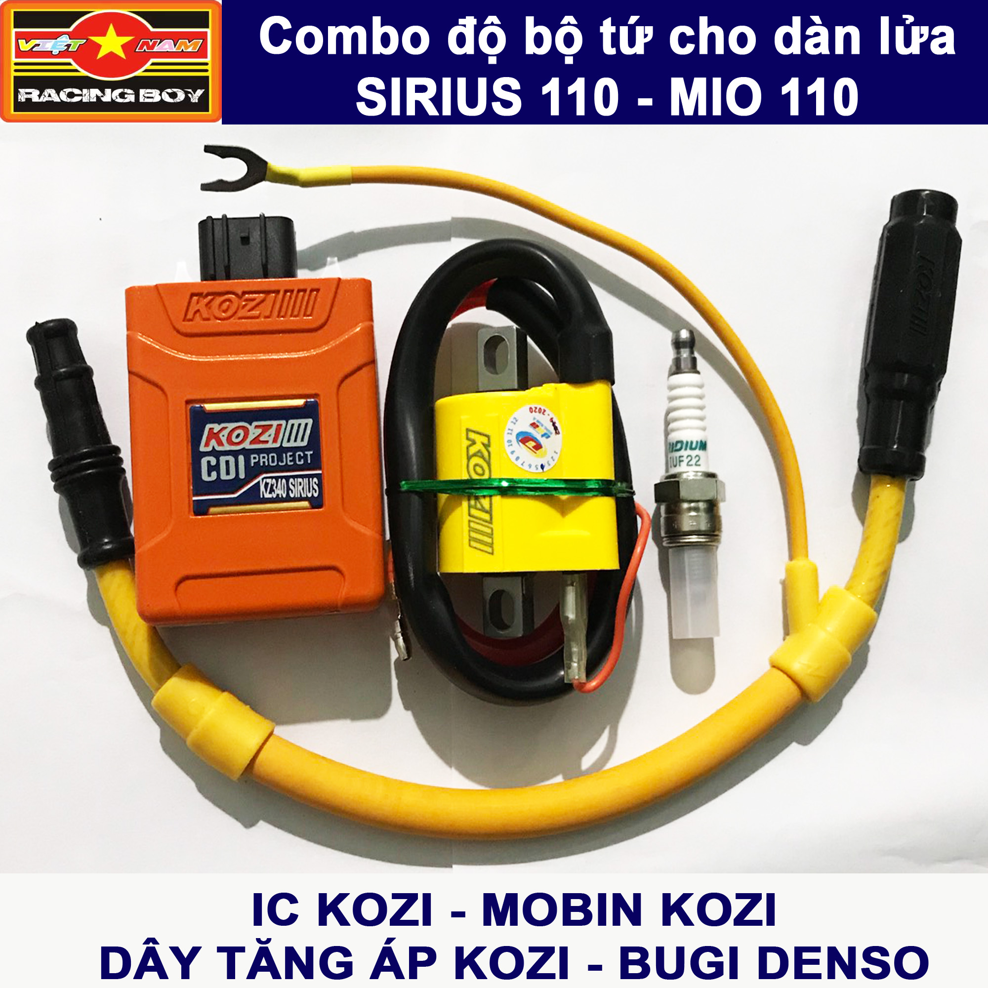 Combo độ full bộ tứ dàn lửa cho Sirius 110 Mio 110 Xăng cơ - KOZI Malaysia