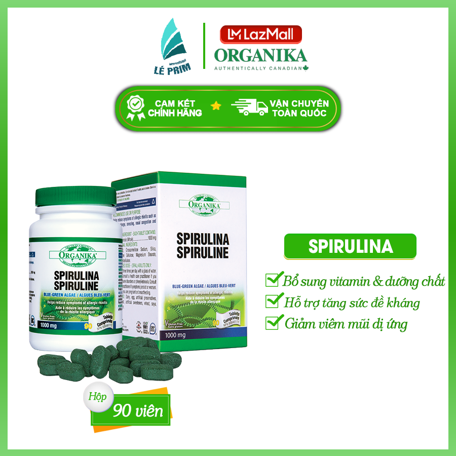 Viên uống bổ tổng hợp Organika Spirulina 90 viên