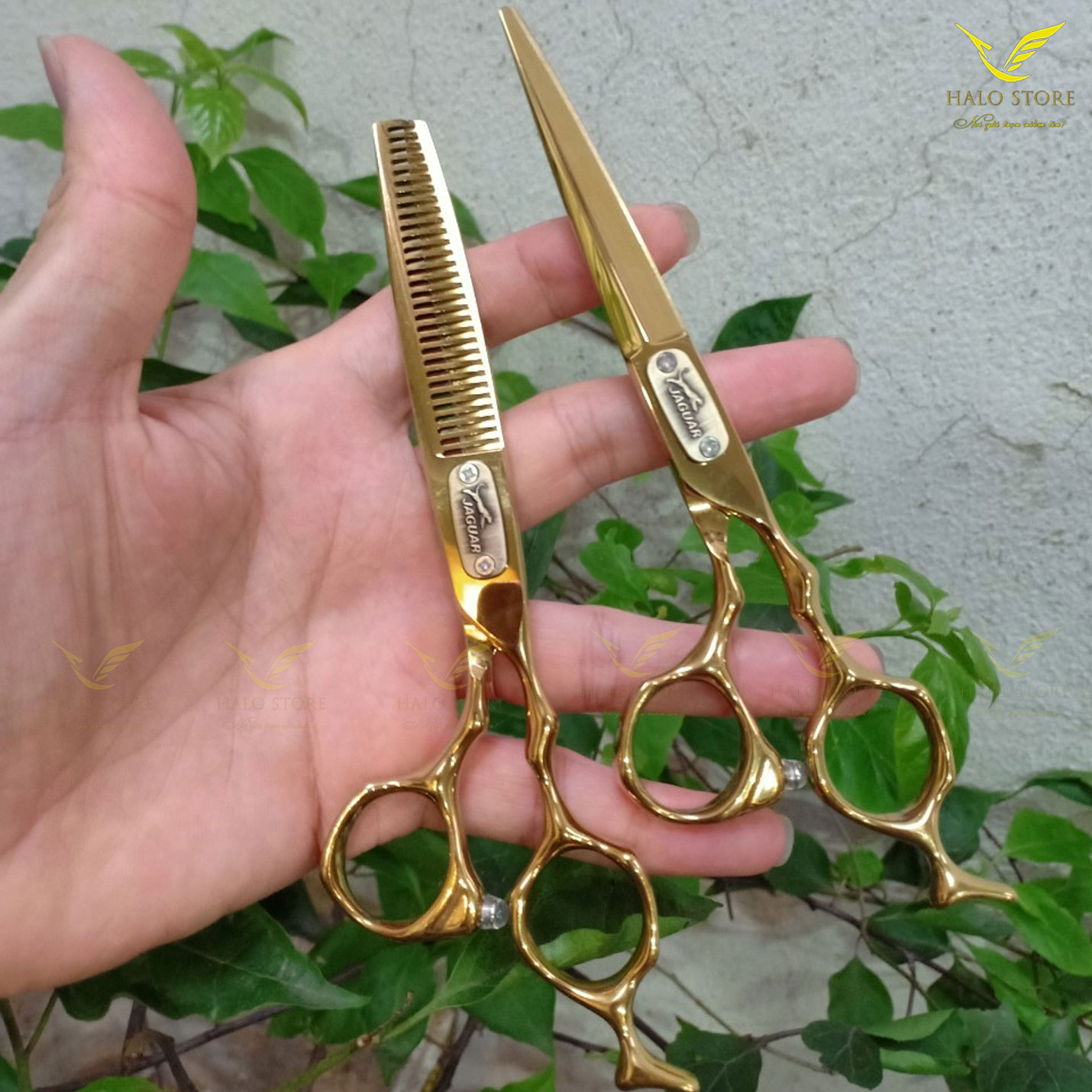 Kéo cắt tóc tỉa tóc chuyên nghiệp JAGUAR 6 inch thép nhật, bộ kéo cắt tóc nam nữ TẶNG bao da