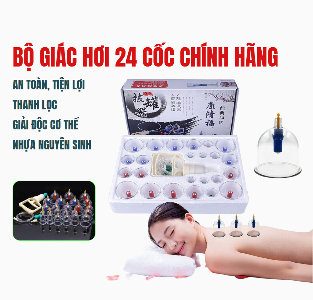 Giác hơi chân không, bộ giác hơi không dùng lửa, dụng cụ cạo gió giác hơi cầm tay mẫu mới 2023 - Nhựa ABS, van silico, an toàn, bền, đẹp  Bảo hành uy tín 1 đổi 1