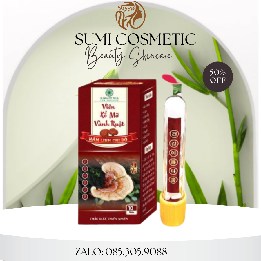 Xổ mỡ vành ruột linh chi đỏ hộp 10 viên - xổ mỡ giảm cân an toàn hiệu quả
