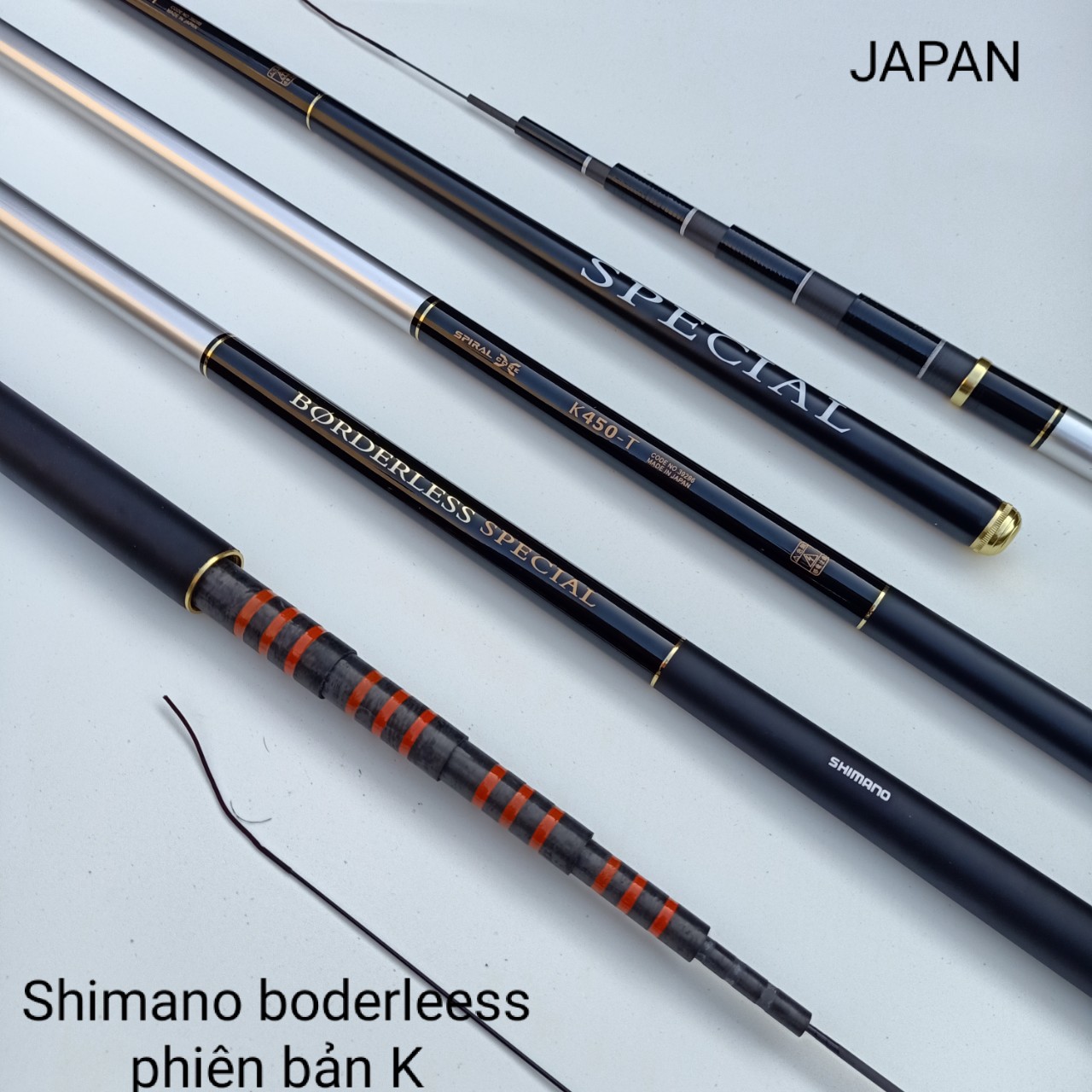 [ TẶNG KÈM 1 NGỌN PHỤ ] Cần câu tay shimano borderless phiên bản k . Độ cứng 5h đánh bạo lực (nhấc bổng 2 kg) có đầy đủ size 3m6 - 4m5 - 5m4 - 6m3 - 7m2
