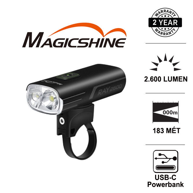 Đèn xe đạp MAGICSHINE RAY 2600 2 LED hiệu suất cao độ sáng 2600 Lumen