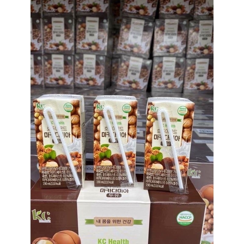 Sữa hạt hàn quốc 3 vị macca hạnh nhân óc chó 190ml thùng 16 hộp date t4/2022
