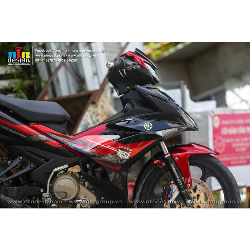 Bộ tem rời xe exciter ex 150 y15 zr mẫu mới đỏ đen