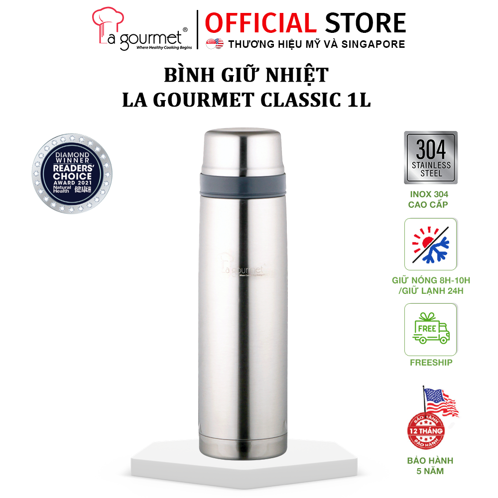 Bình giữ nhiệt la gourmet classic 1l inox 304 bảo hành 5 năm chính hãng- 350824