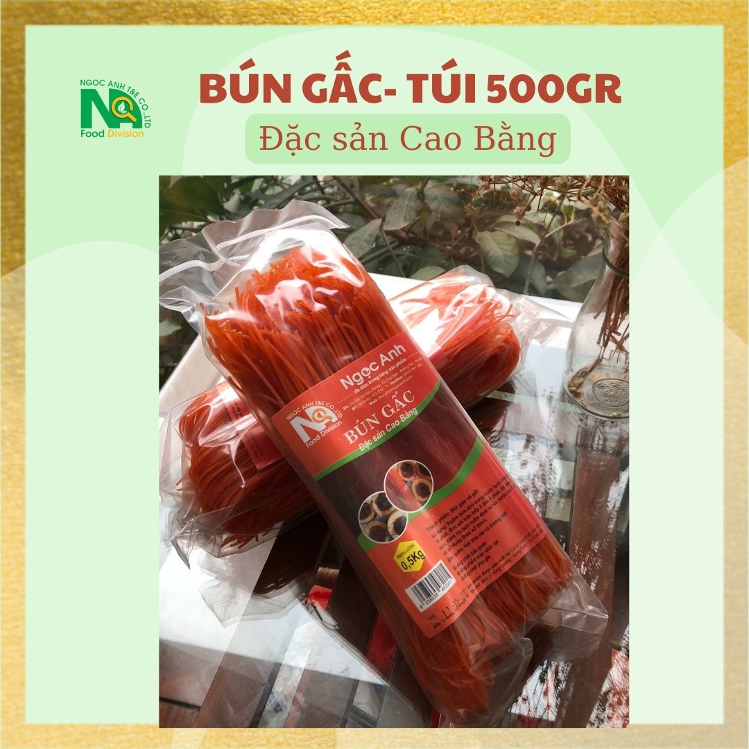 Túi 500gr Bún gấc - Đặc sản Cao Bằng- Bún sạch không chất bảo quản, không phẩm màu nhân tạo, không chất phụ gia