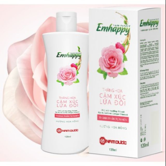 Dung dịch vệ sinh phụ nữ emhappy nam dược_hương hoa hồng 120ml
