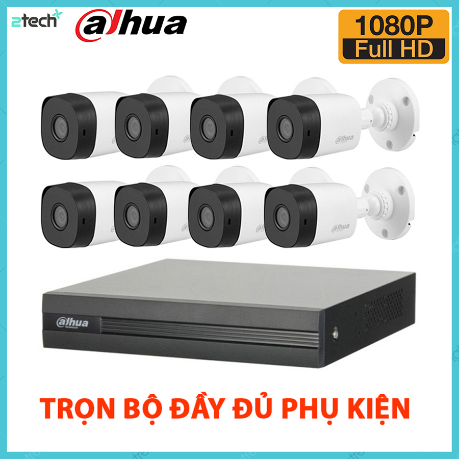 Bộ camera giám sát dahua 2.0mp full hd 1080p – trọn bộ camera dahua 8 kênh đầy đủ phụ kiện lắp đặt