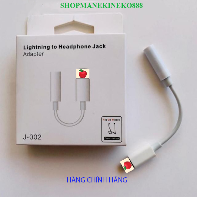 Cáp chuyển đổi tai nghe J002 Cổng Lightning sang 3.5mm