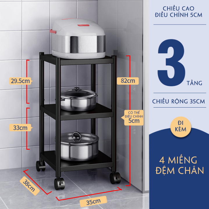 Kệ đa năng, kệ 3 tầng, kệ bếp, kệ lò vi sóng, kệ nồi cơm điện, kệ đồ, kệ đồ có bánh xe, tủ đồ di động, kệ di động, tủ thông minh, kệ thông minh, kệ sắt đa năng, kệ đẩy tiện dụng, kệ gia vị