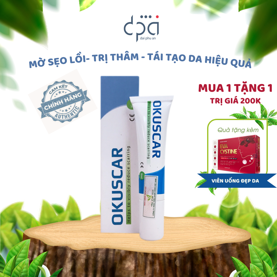 Gel Làm Mờ Sẹo Okuscar Giúp Làm Mờ Sẹo Thâm Sẹo Lồi Sẹo Rỗ Hiệu Quả - Dung Tích 15ml