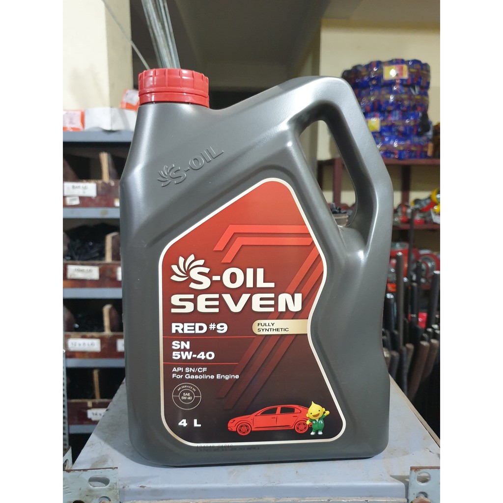 Dầu nhớt ô tô máy xăng S-oil Red #9 5W40 - Nhập khẩu 100% từ Hàn Quốc - Phù hợp cho xe chạy xăng đời mới.
