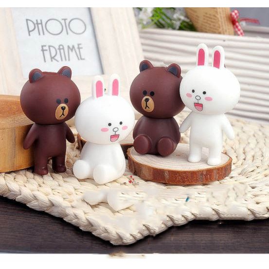 Phụ Kiện Bánh Sinh Nhật Bánh Kem - Cặp Đôi Gấu Thỏ ( 2 Bé )