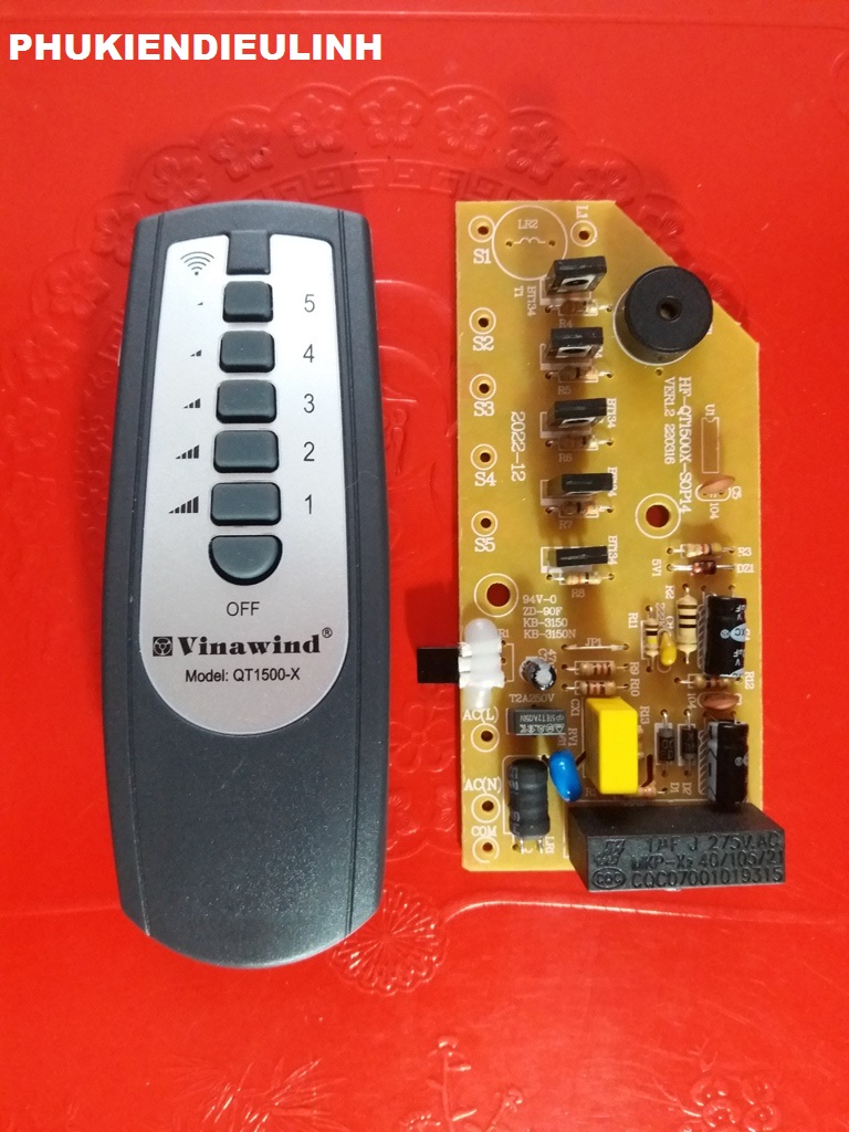 (CHÍNH HÃNG) ĐIỀU KHIỂN,VỈ MẠCH QUẠT TRẦN ĐIỆN CƠ THỐNG NHẤT.VINAWIND 5 CÁNH QT1500X