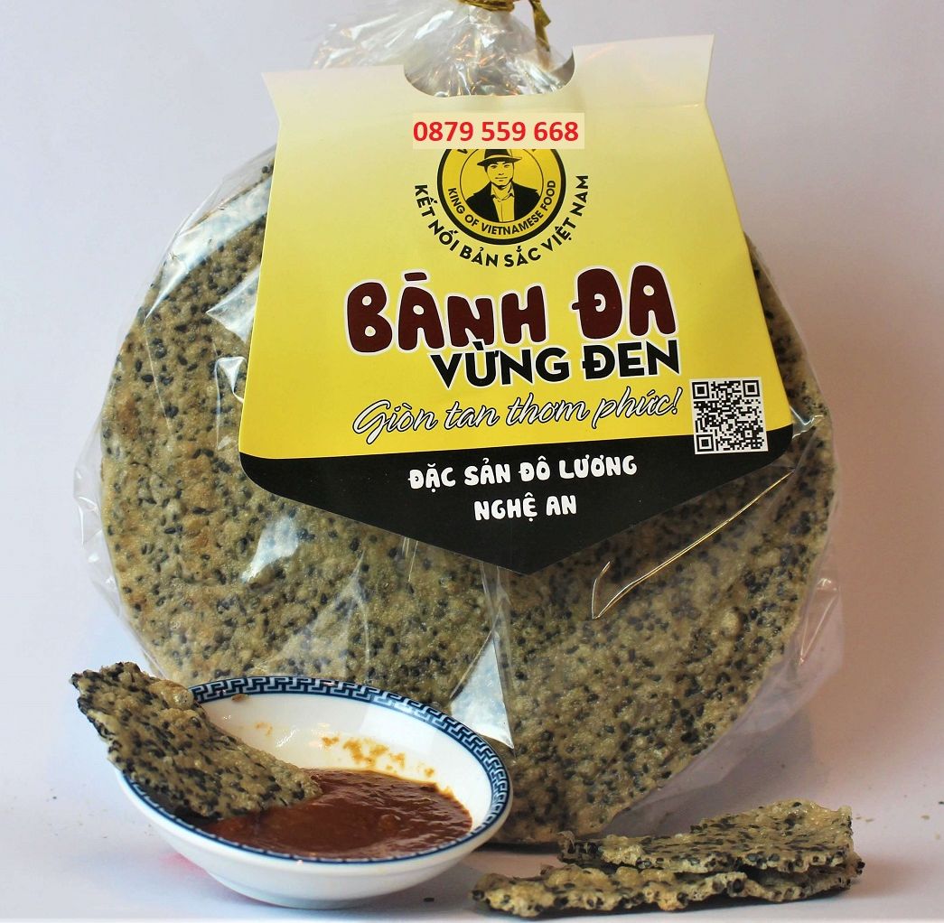 (Cỡ Đại) Bánh đa vừng đen Đô Lương thơm ngon giòn tan (nướng sẵn) set 5 chiếc D25