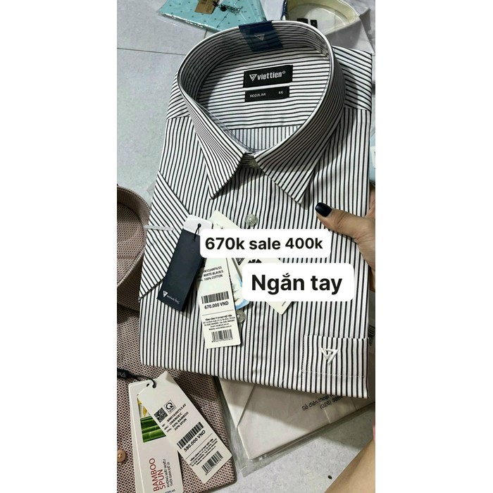 Việt tiến áo sơ mi việt tiến ngắn tay giá 670k sale 370k