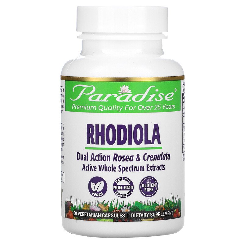 Cây rễ vàng, Paradise Herbs, Rhodiola, 60 Vegetarian Capsules