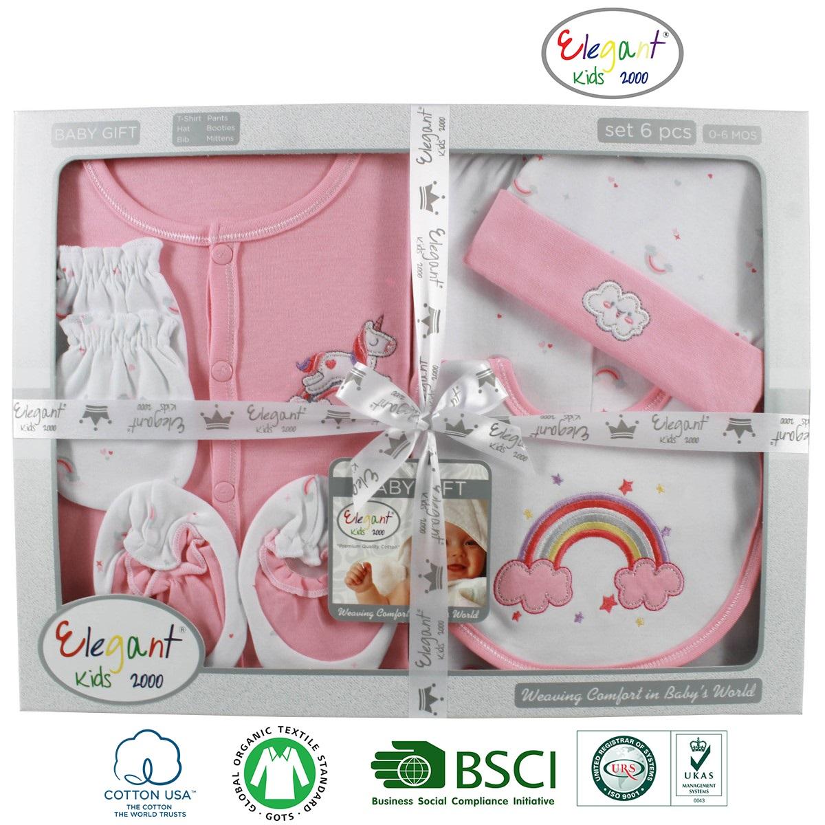 Set hộp quà tặng sơ sinh 6 chi tiết cho bé
