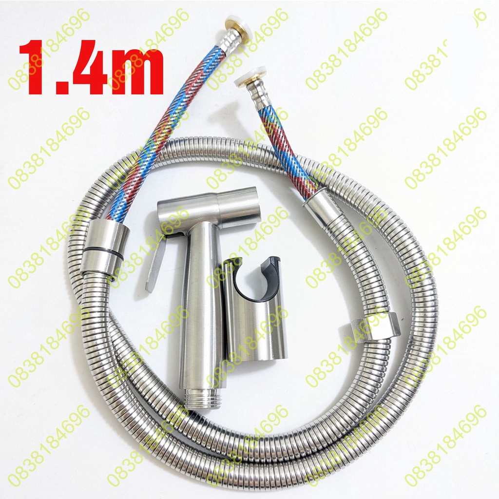 Bộ xịt vệ sinh inox 304 dây 3 lớp 1.45m lõi bố chịu áp cao nk08