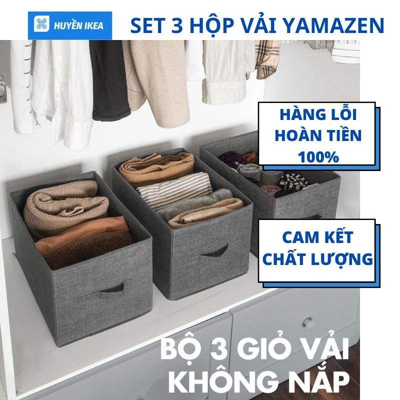 Hộp vải cứng cáp Set 3 cái yamazen hàng Nhật