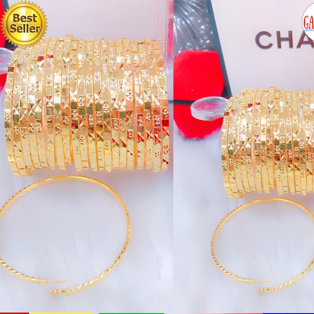Vòng tay nữ vòng tay mạ vàng thật bộ vòng ximen vòng tuần 7 chiếc mạ vàng cao cấp có khóa, trang sức cưới, vòng tay vàng 24k Trang Sức GADO V030 - ĐI đi tiệc đi làm cực đẹp sang trọng