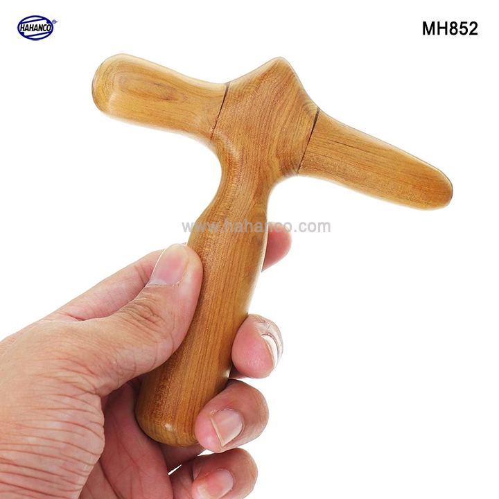 Dụng Cụ day ấn Huyệt Mát xa Chữ Thập Gỗ thơm (Bách xanh) Xua tan nỗi lo đau nhức xương khớp - MH852 - HAHANCO