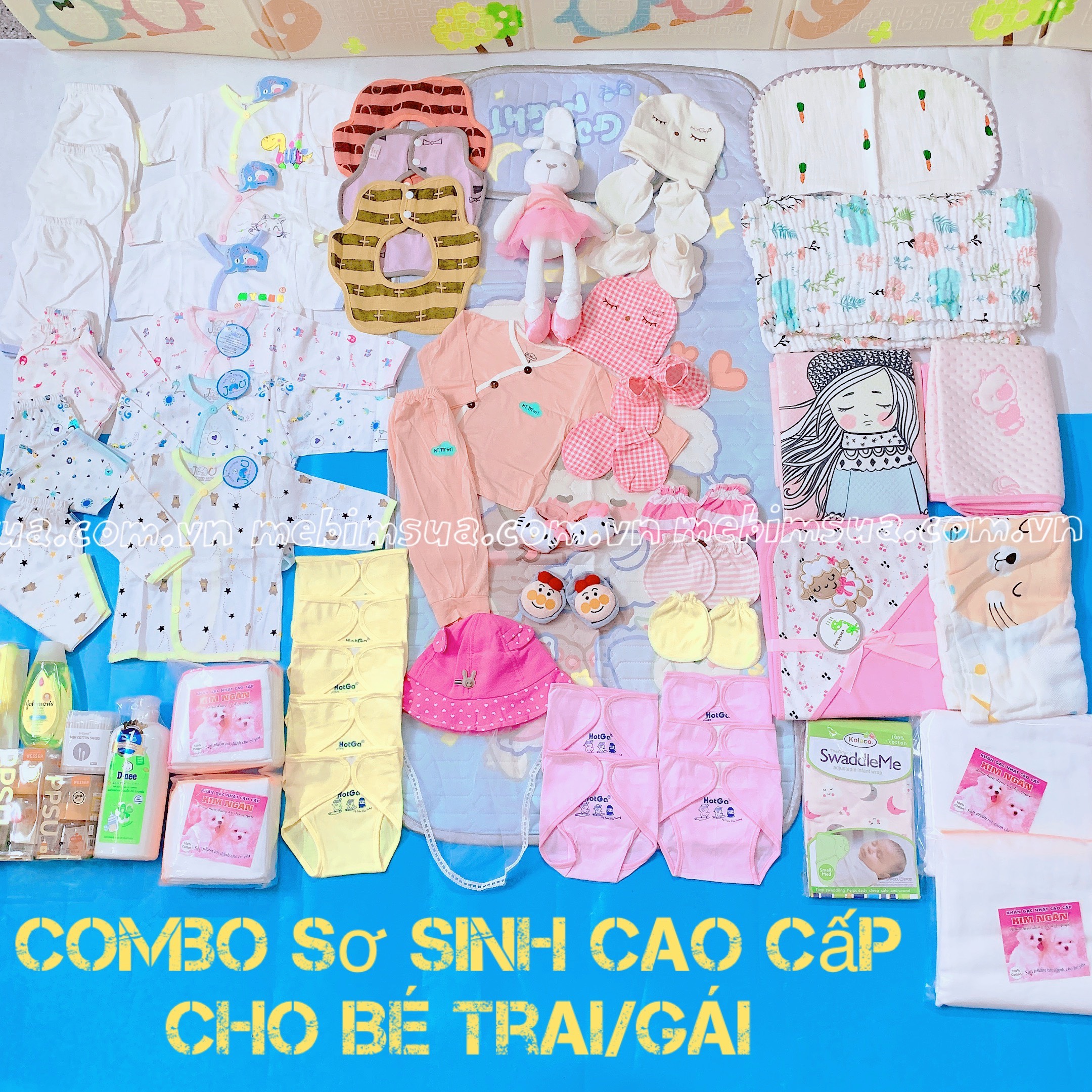 Combo đồ sơ sinh bé trai bé gái cao cấp 3430k -Trọn gói đồ sơ sinh cho bé