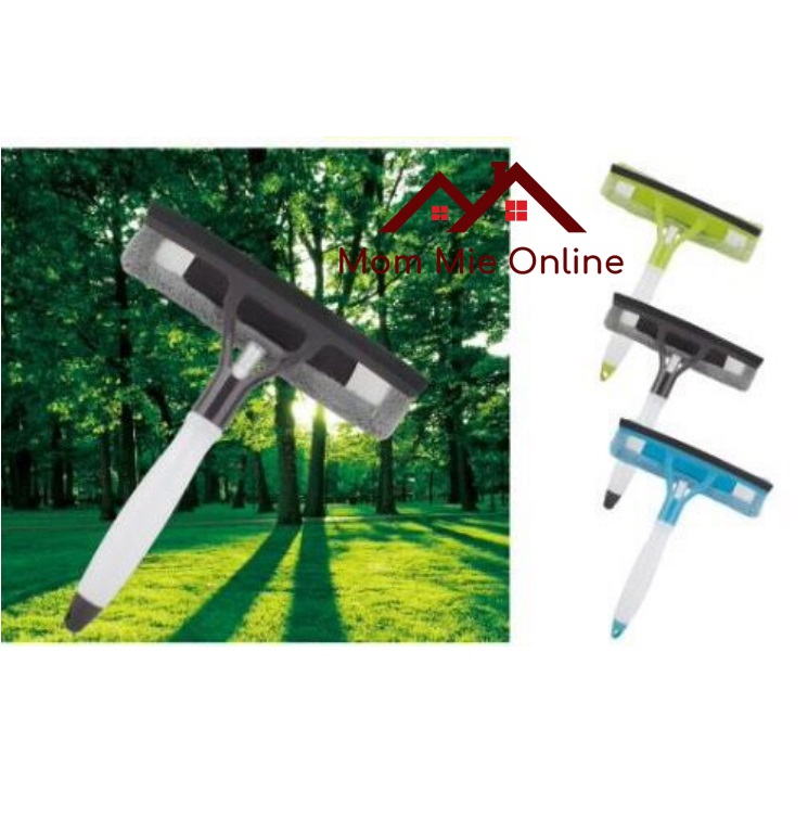 [HCM]Loại tốt Cây lau kính mini có bình xịt đầu vải lau gạt cao su - D003