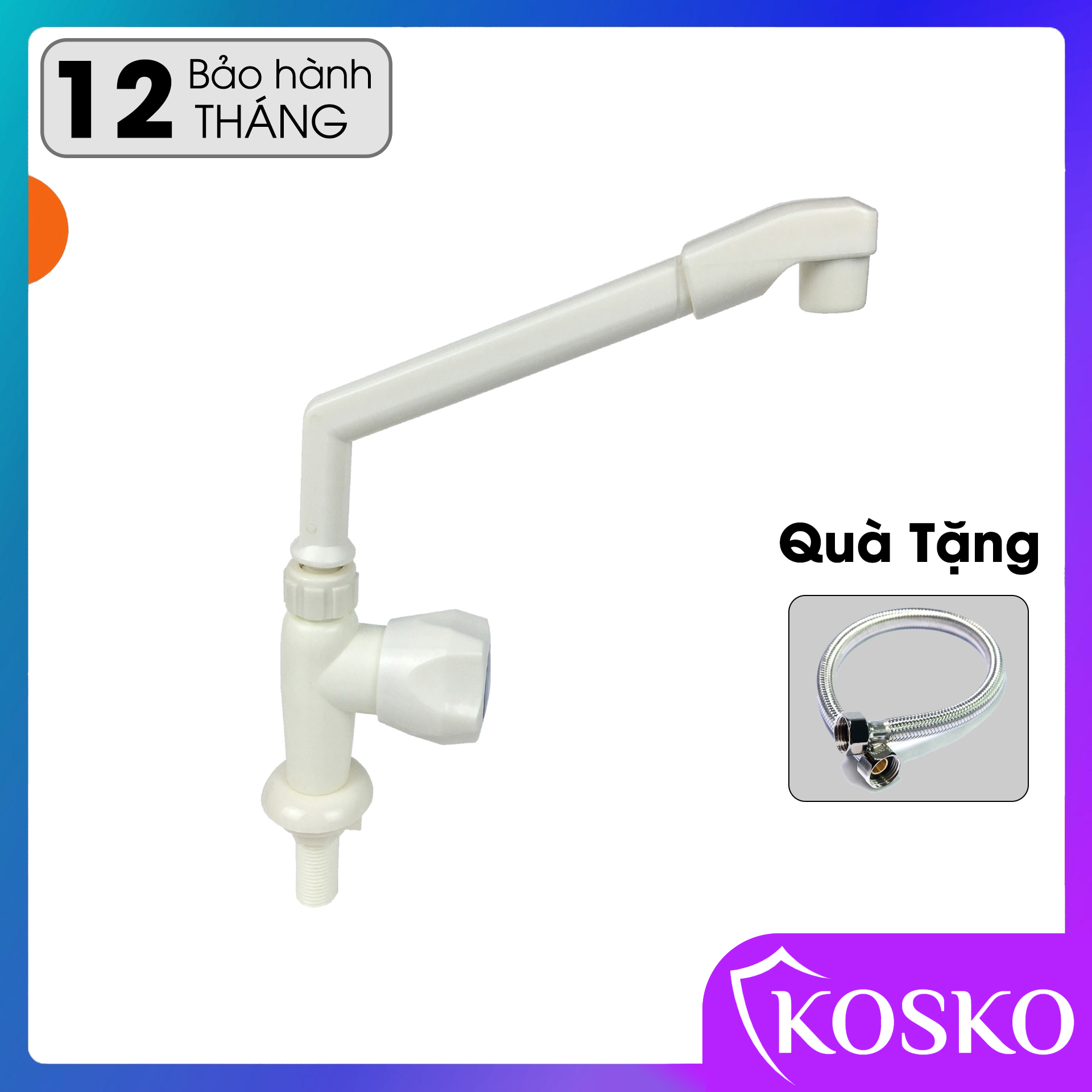 Vòi rửa bát chén Nhựa ABS lạnh gắn chậu xoay 360 độ (Tặng dây cấp) (Bảo hành 12 tháng – 1 đổi 1 trong 7 ngày) Dễ dàng lắp đặt và sử dụng, không cần gọi thợ để lắp