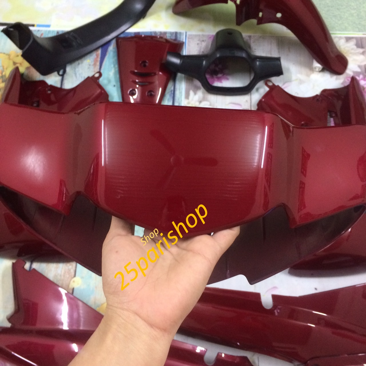 ( TẶNG TEM ) Dàn áo xe Wave nhỏ 110 - Alpha 110  - ZX - wave 110 đời xe 1997 đến 2005 màu Đô Mận, nh