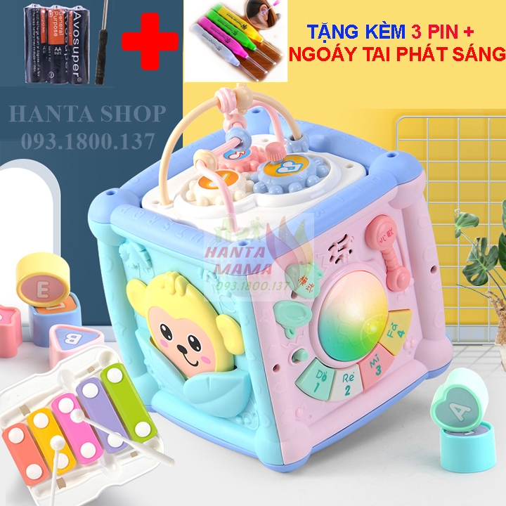 Hộp nhạc đa năng 7 mặt có đàn nhạc thả hình được tặng kèm pin + tô vít (nhạc tiếng anh)