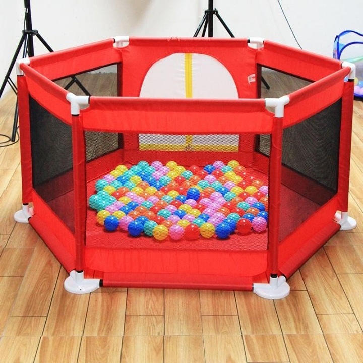 Quây cũi kiêm nhà bóng khung inox cho bé - Tặng kèm bóng