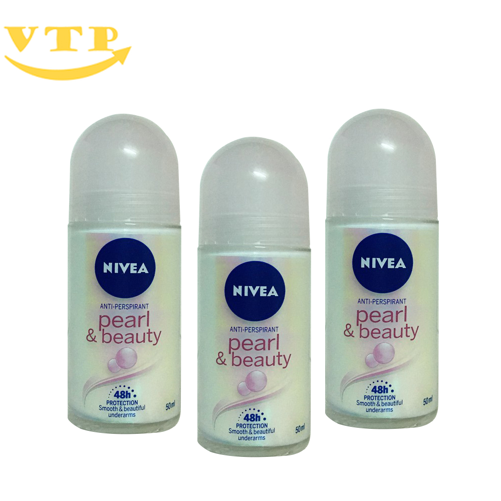 Combo 3 Chai Lăn Khử Mùi Nivea Pearl and Beauty 50ml - Mỹ