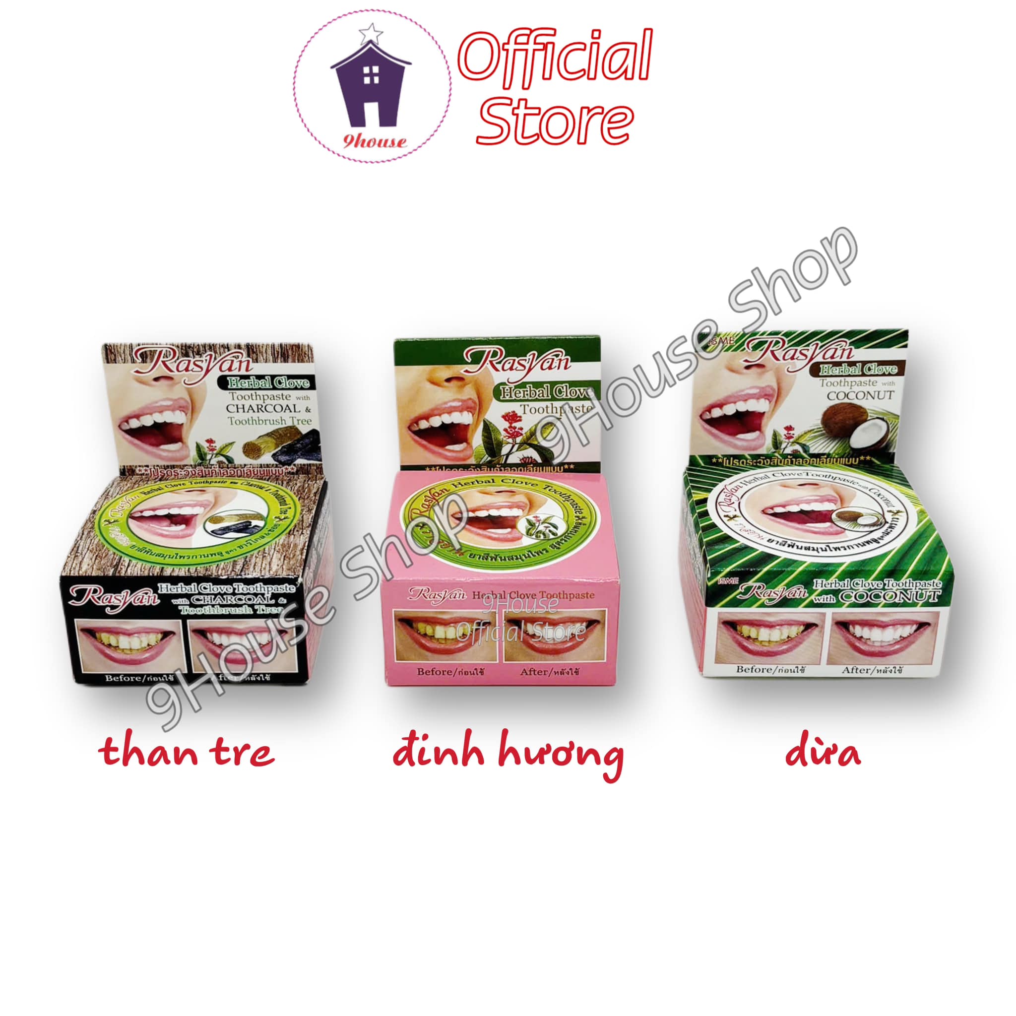 01 Hộp Kem Trắng Răng Rasyan Thailand 25gram