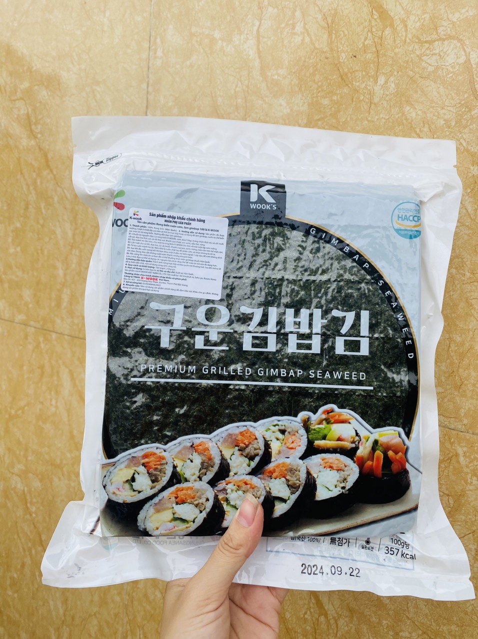 Rong biển cuộn cơm 100 lá loại dày ngon dùng cuộn cơm/sushi/ kimbap nhập khẩu hàn quốc gói 240g