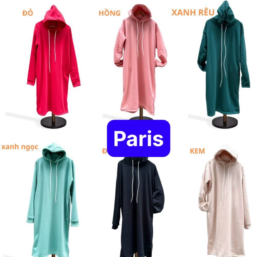 ÁO HOODIE TRƠN NAM NỮ UNISEX SIÊU TO KHỔNG LỒ LÓT NHUNG TAY DÀI OVERSIZE PHONG CÁCH HOT TREND 2024 - PARIS FASHION